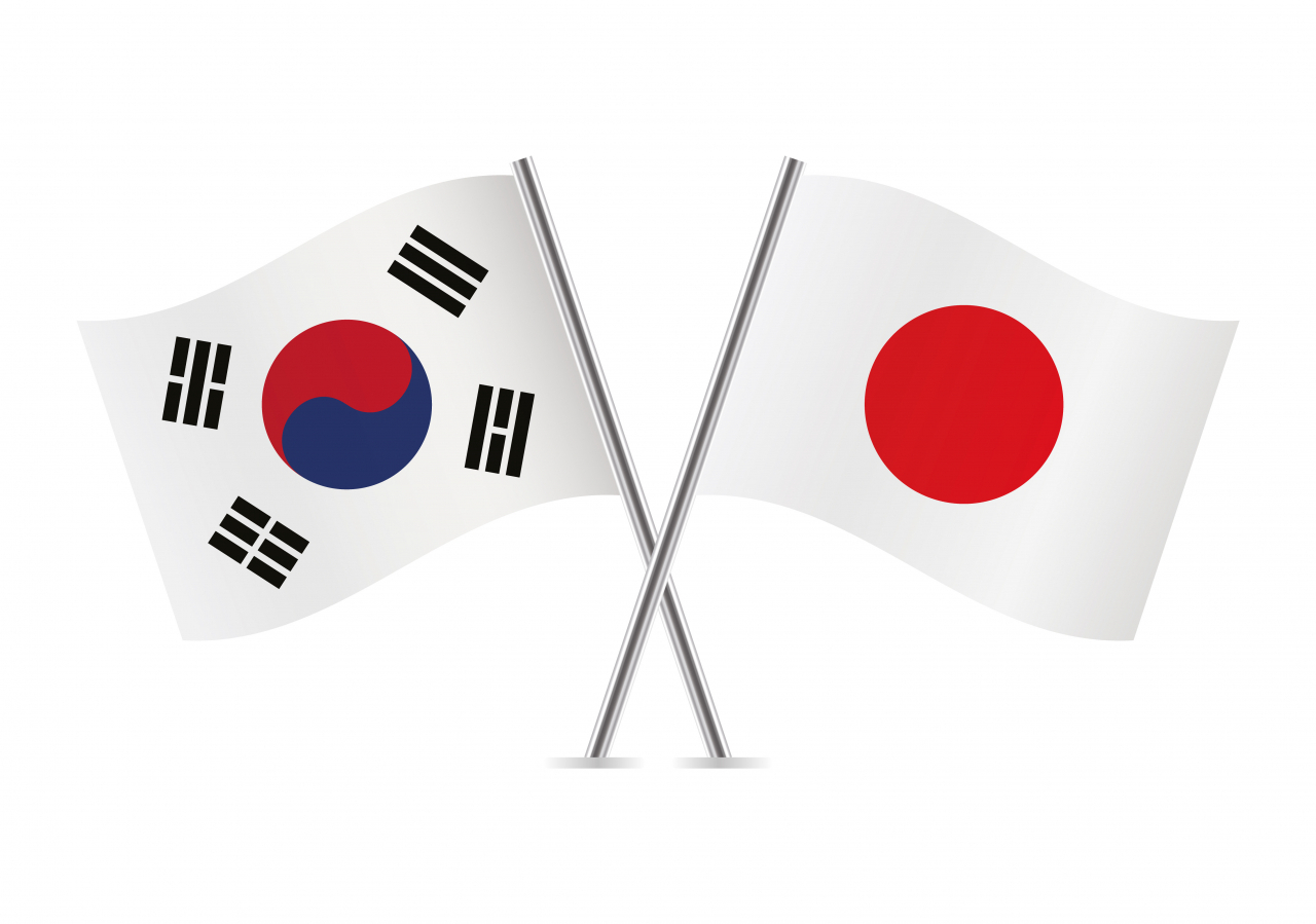 The South Korean (left) and Japanese flags. (123rf)