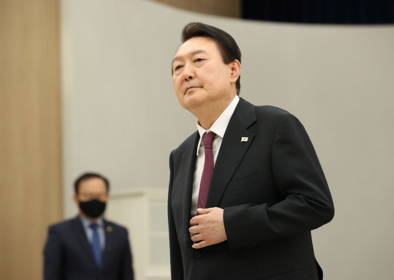 This photo shows President Yoon Suk-yeol on Friday (Joint Press Corps)