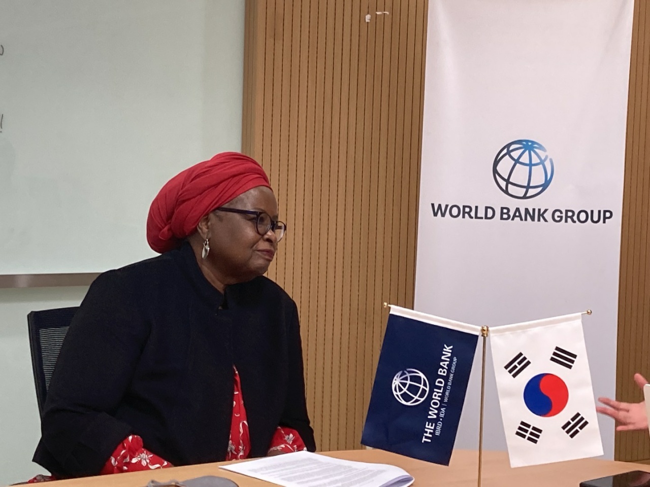 Diarietou Gaye, the World Bank Group Vice President for Human Resources talks with The Korea Herald during her visit to the 14th International Financial Institutions Career Fair hosted by the Ministry of Economy and Finance in Seoul on Nov. 18. (The World Bank Group)