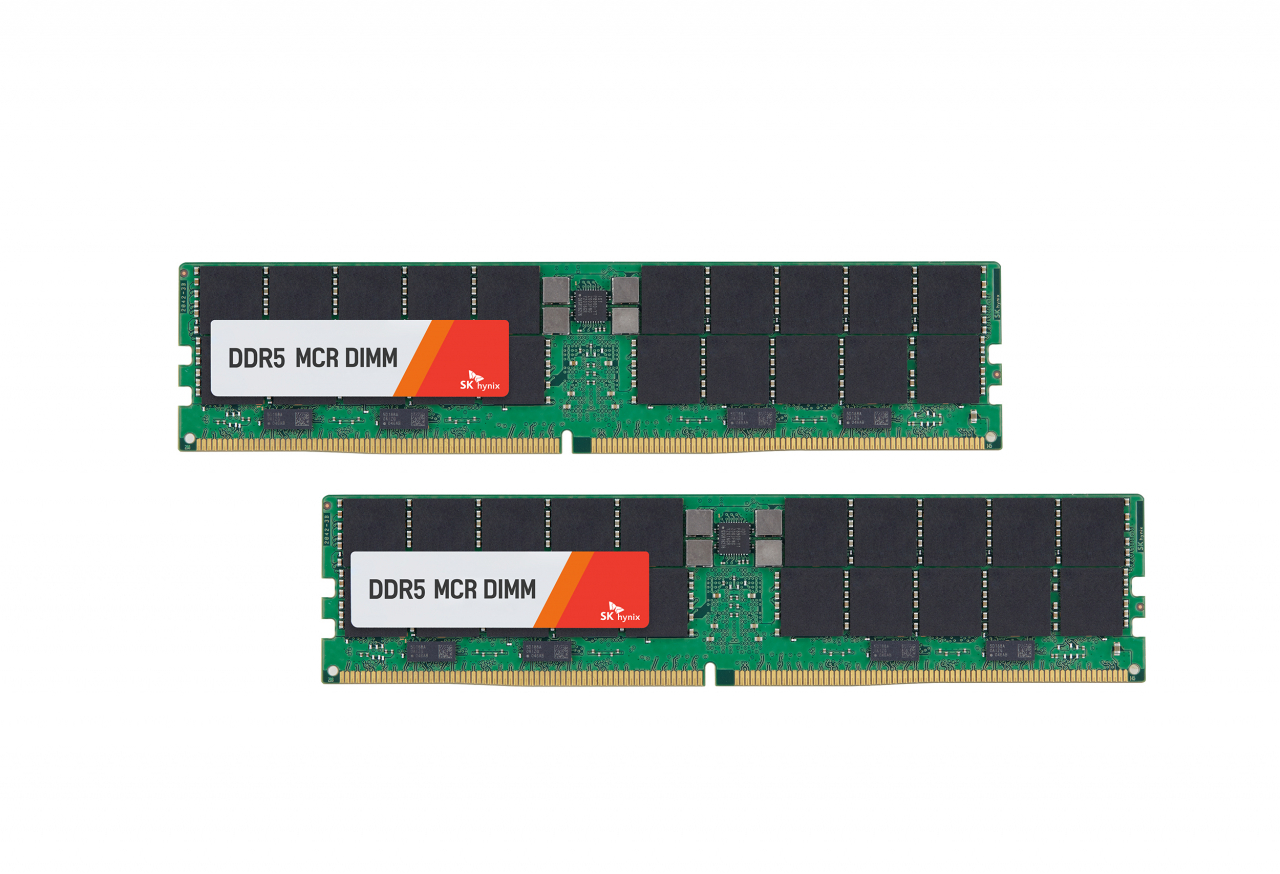 A promotional photo of SK hynix's newest DDR5 Multiplexer Combined Ranks Dual In-line Memory Module (SK hynix)