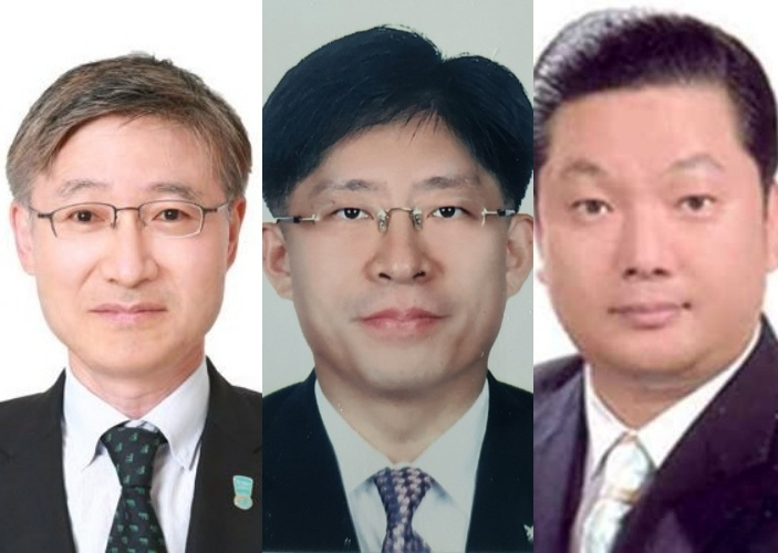 From left: Hana Bank CEO candidate Lee Seung-lyul, Hana Securities CEO candidate Kang Sung-muk and Hana Card CEO candidate Lee Ho-sung (Hana Financial Group)