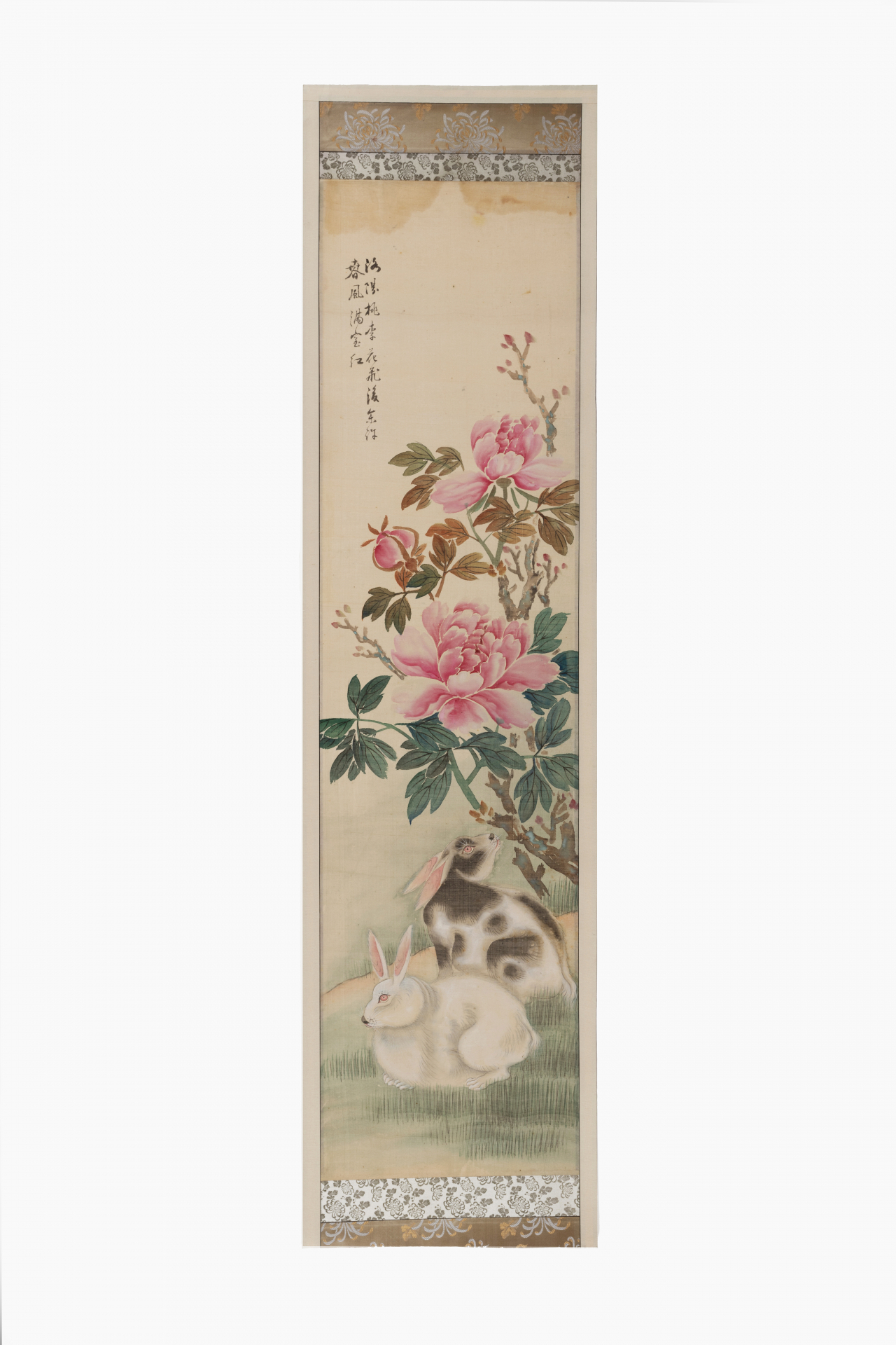 An early 20th century painting of rabbits and peony (NFMK)