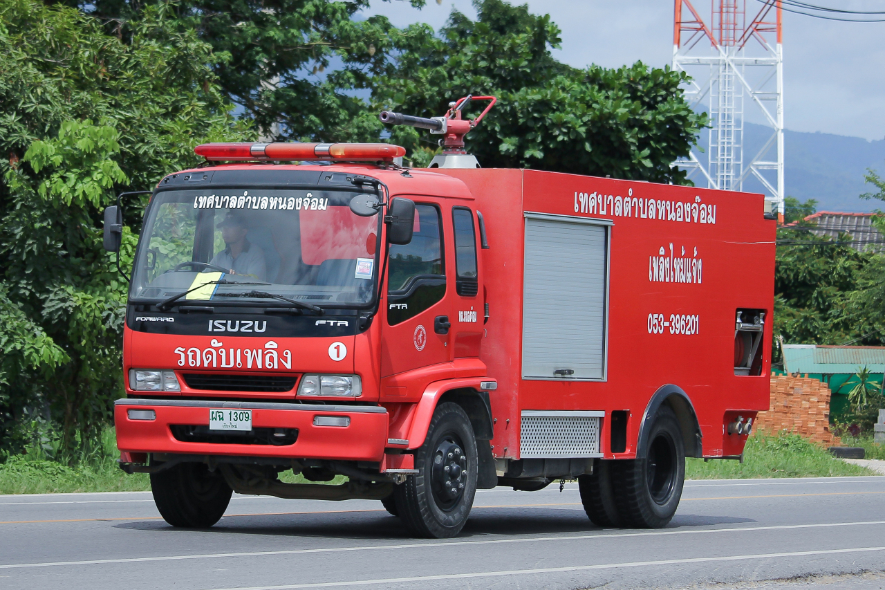 A Thai firetruck is pictured in Chiang Mai, northern Thailand. (123rf)