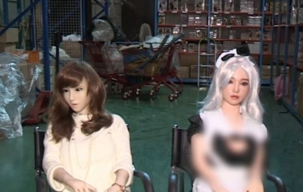 A picture of two imported life-size sex dolls at the Incheon Regional Customs (Yonhap)