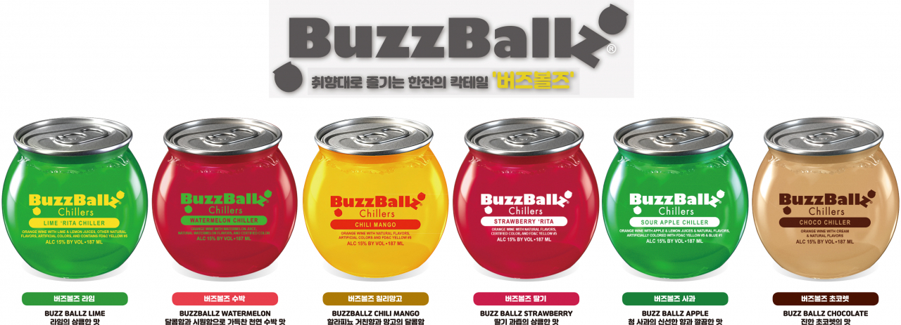 A poster promoting the different BuzzBallz flavors. (The IB Korea)