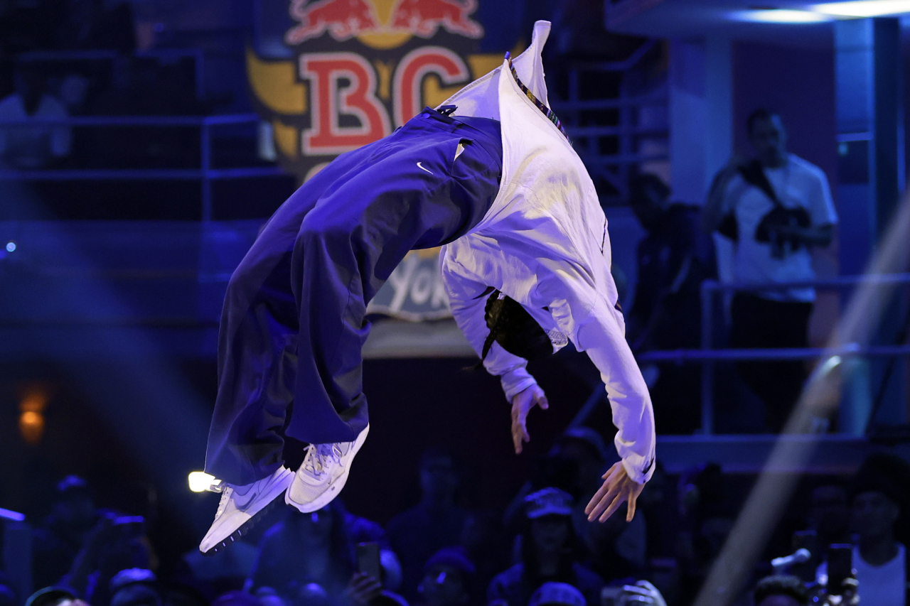 An image of a dancer during the B-boy Red Bull BC One World Final at Hammerstein Ballroom in New York, Nov. 12. (Getty Image)