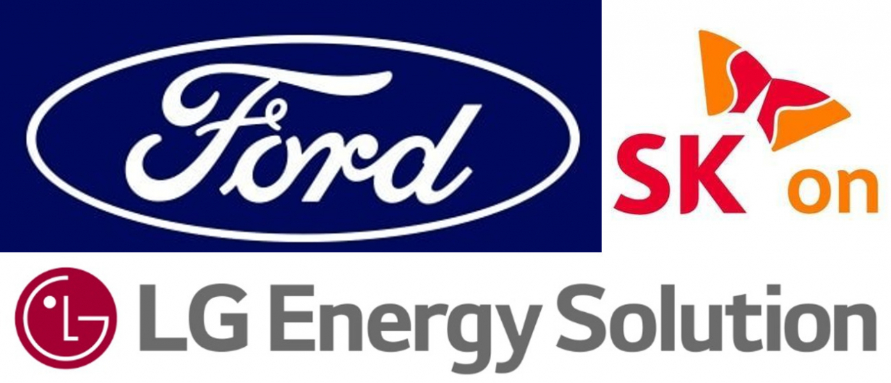 The logos of Ford, LG Energy Solution and SK On (provided by each company)