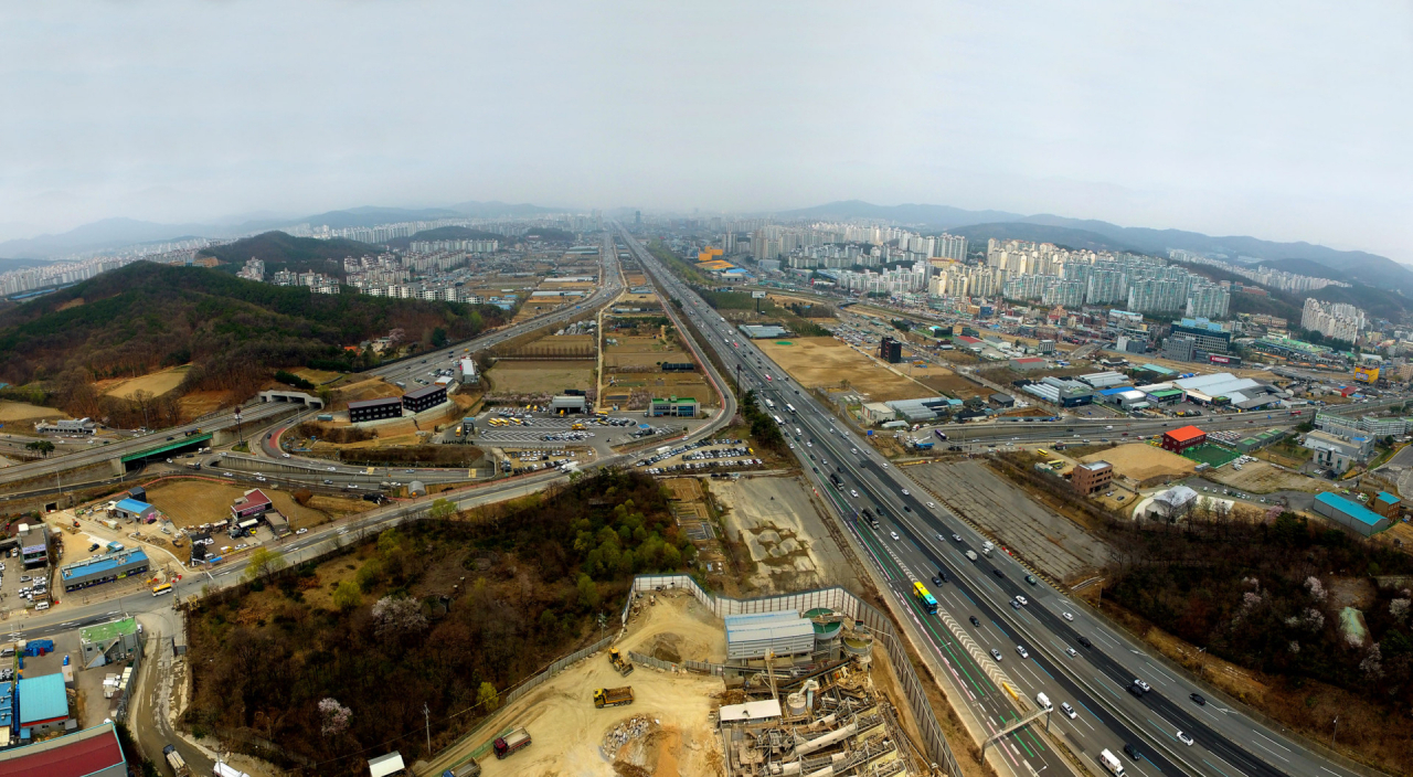 The bird-eye-view of Giheung-gu, Yongin, where Gyeonggi Yongin Platform City will be constructed. (Yongin City)