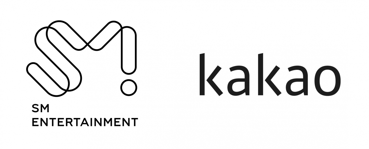 Logos of SM Entertainment and Kakao