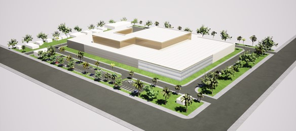 A picture shows the architectural design of SK Plasma's blood products manufacturing facility that will be built near Jakarta, Indonesia. (SK Plasma)