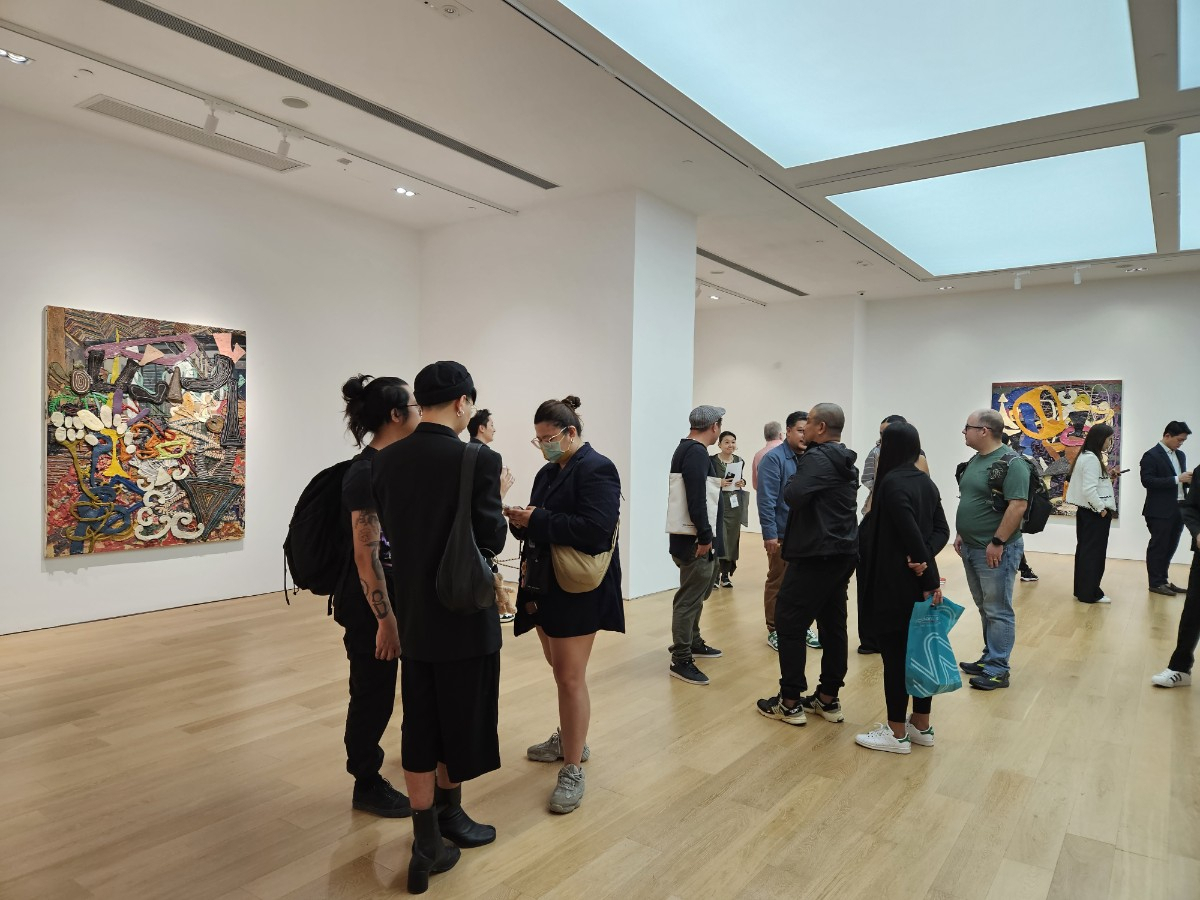 Gallerygoers in Hong Kong on Monday visit Tang Contemporary Art, which is showing 