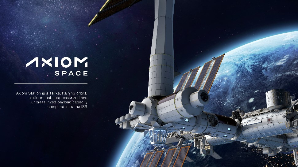 A graphic illustration of Axiom Space's commercial space station, Axiom Station, planned for construction (Axiom Space)