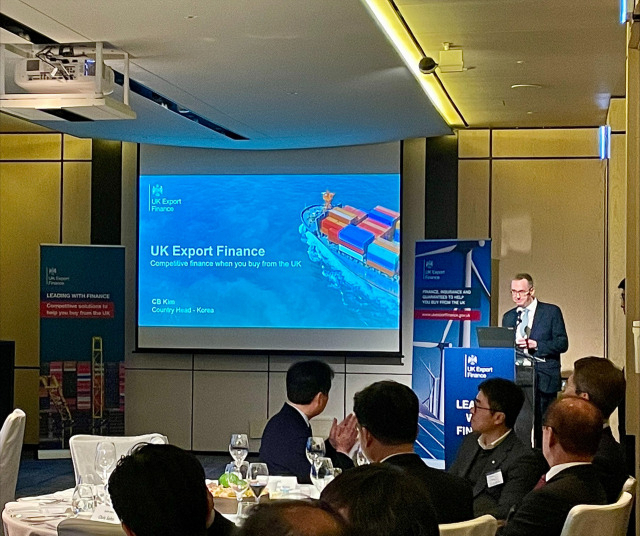 British Ambassador to South Korea Colin Crooks discusses the role of UK Export Finance in Seoul. (British Embassy in Seoul)