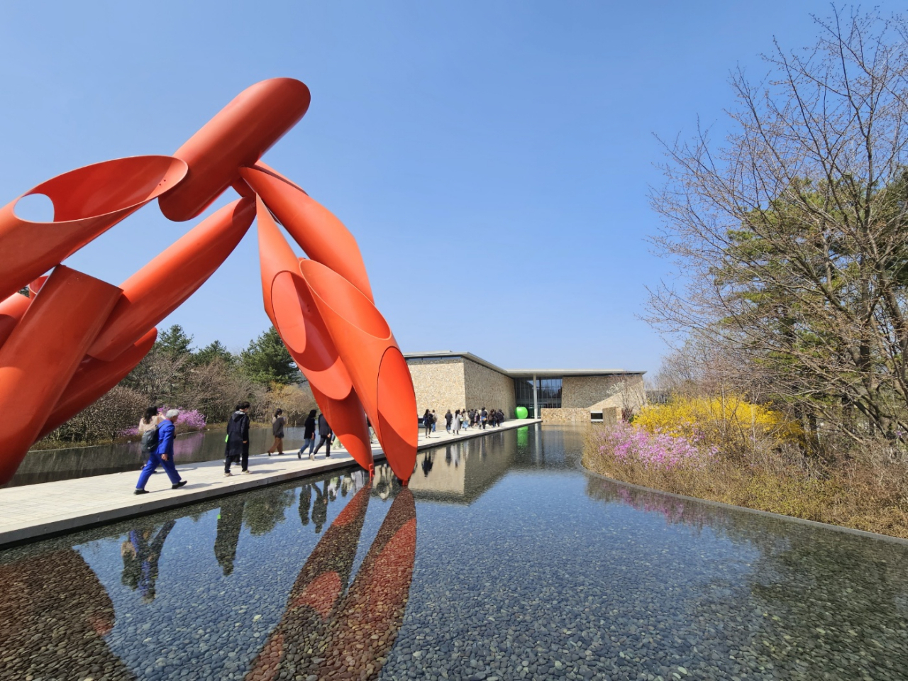 Museum SAN in Wonju, Gangwon Province welcomes spring, visitors on March 31. (Park Yuna/The Korea Herald)