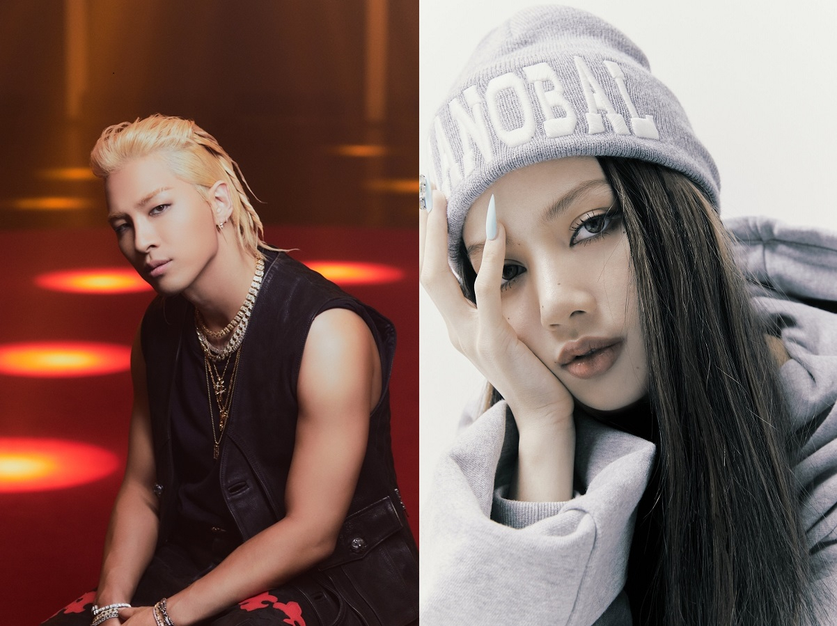 Taeyang (left) and Lisa of Blackpink. (The Black Label/YG Entertainment)