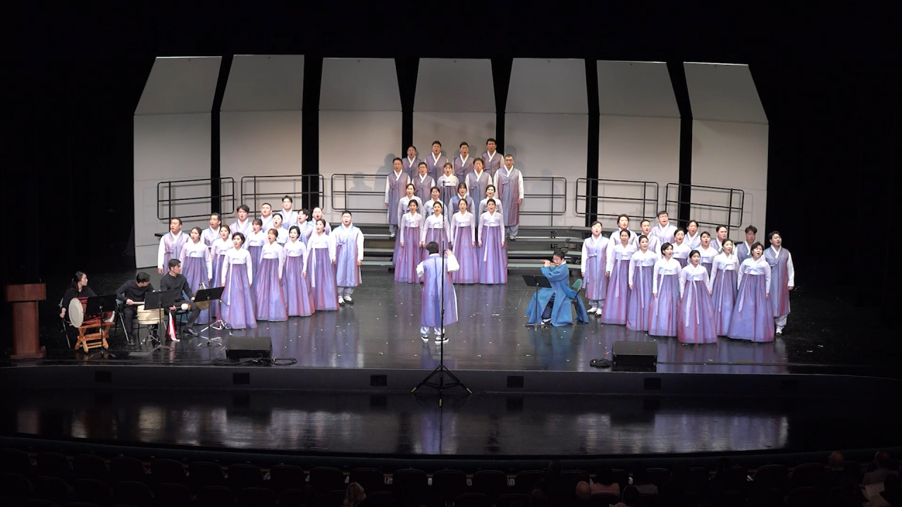The National Chorus of Korea performs at the Procter & Gamble Hall of Aronoff Center for the Arts in Cincinnati on Feb. 24. (NCK)