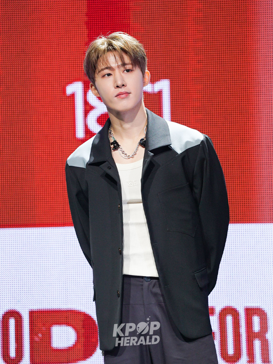 Rapper-songwriter B.I speaks during a press conference about his second LP 