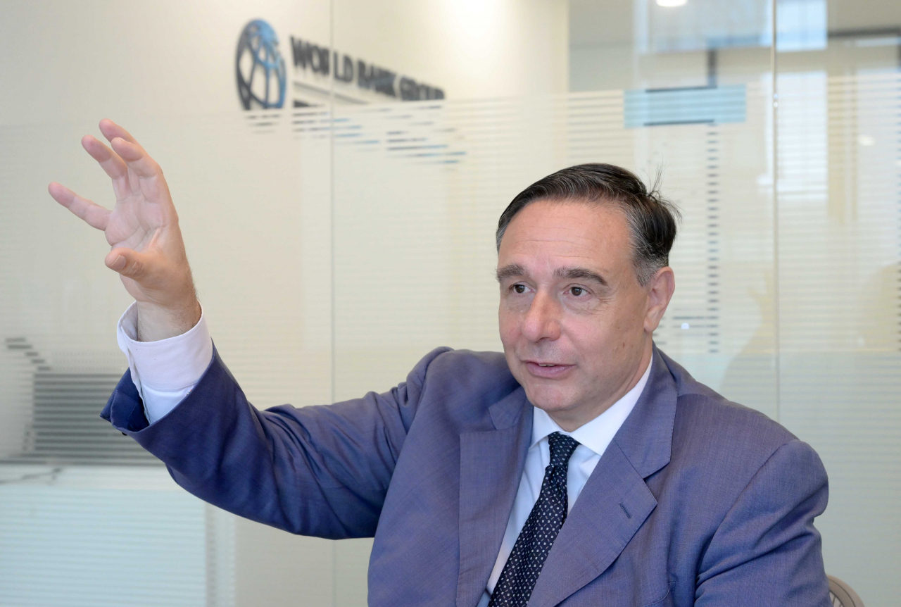 Riccardo Puliti, regional vice president for Asia and the Pacific at the International Finance Corporation, speaks during an interview with The Korea Herald in Seoul on May 25. (Lee Sang-sub/The Korea Herald)