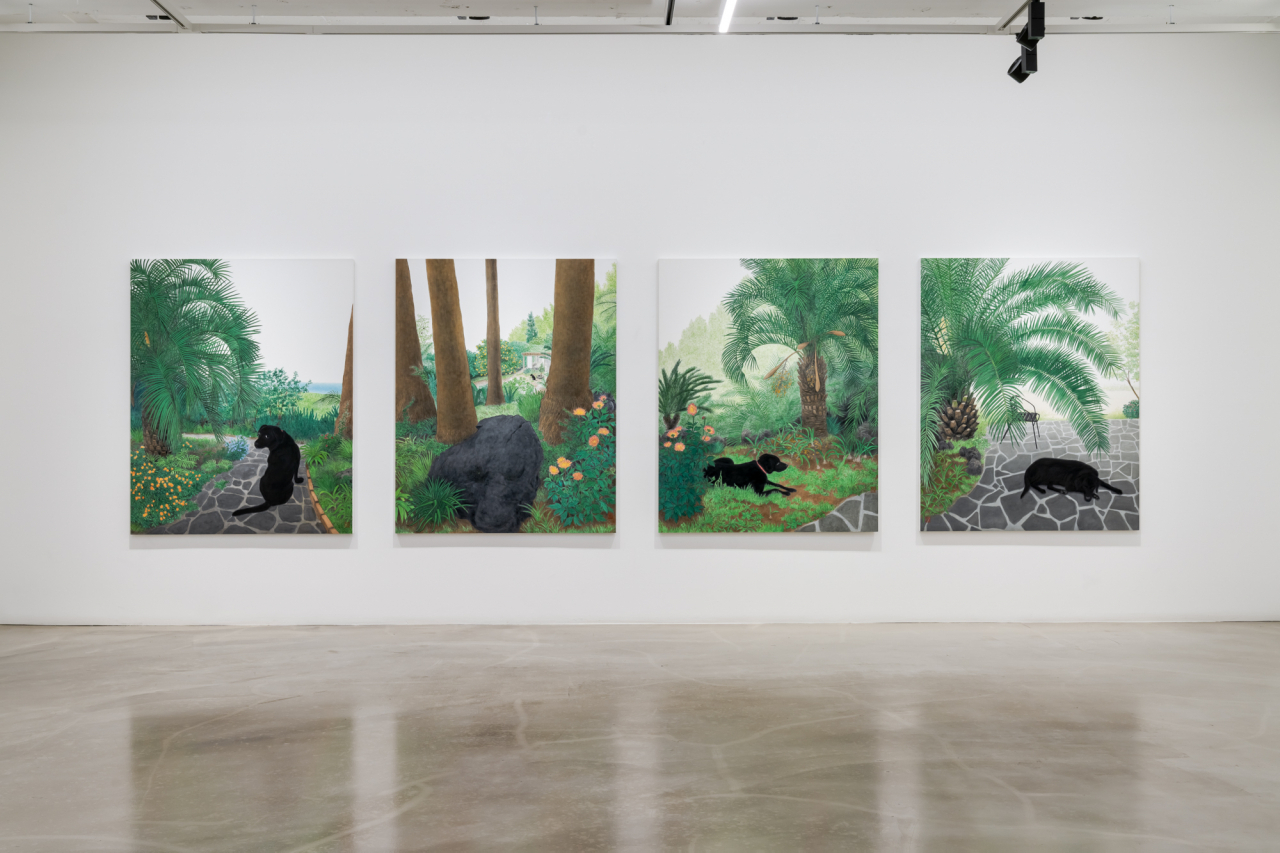 An installation view of Kim Bo-hie's paintings 