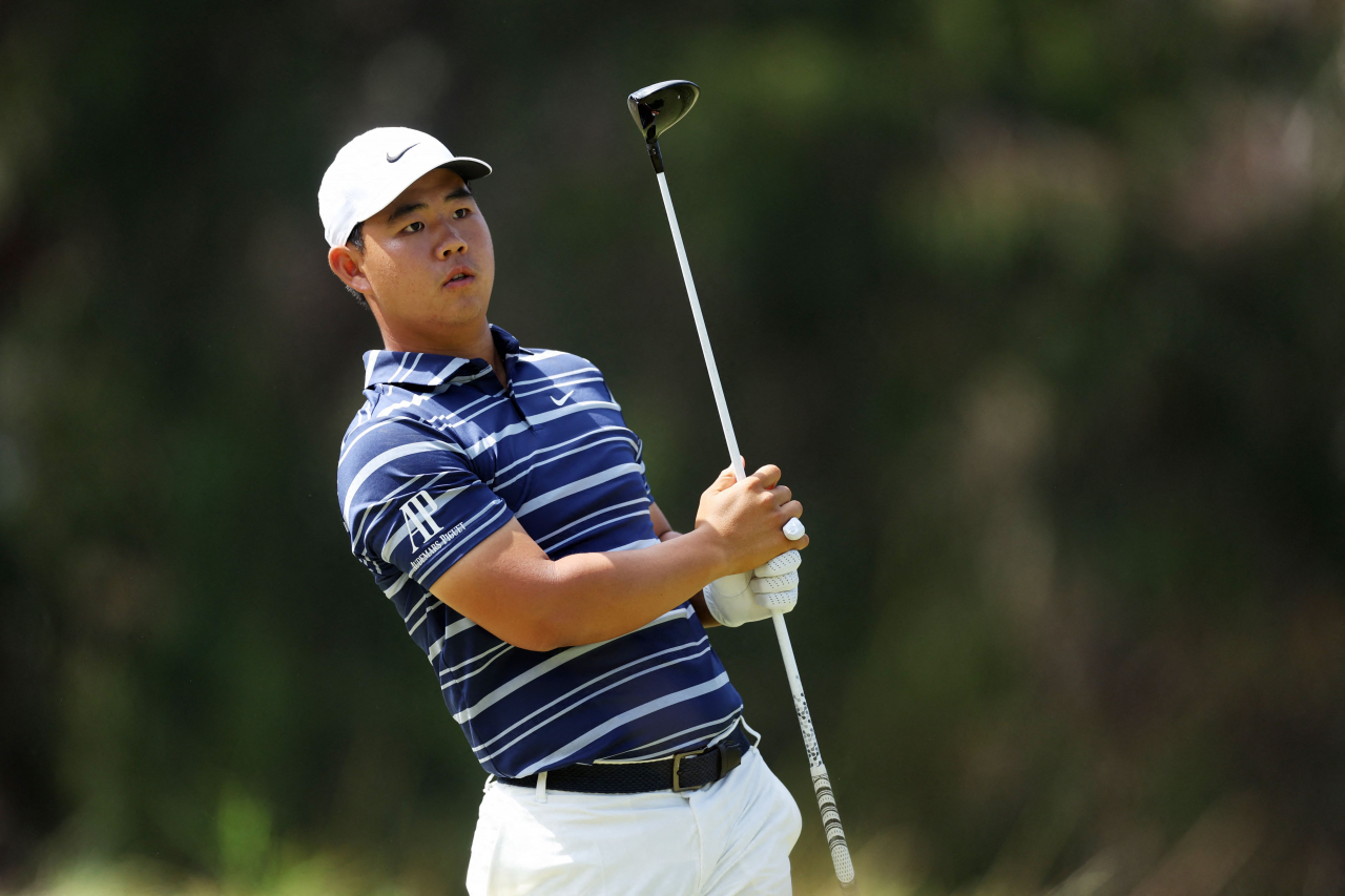 Kim Joo-hyung during the final round of the 123rd U.S. Open Championship at The Los Angeles Country Club on June 18 (Getty Images via AFP-Yonhap)
