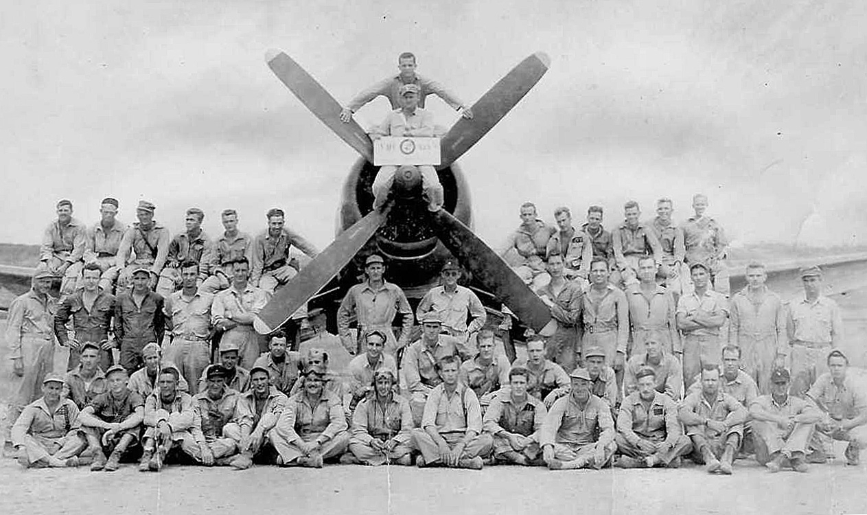 A group photo of US Marine Air Group 12 during the Korean War. The photo is courtesy of J.R. Boyer and Thomas C. Courson, Marines who served at K-6 airfield south of Seoul during the war. (US Forces Korea)