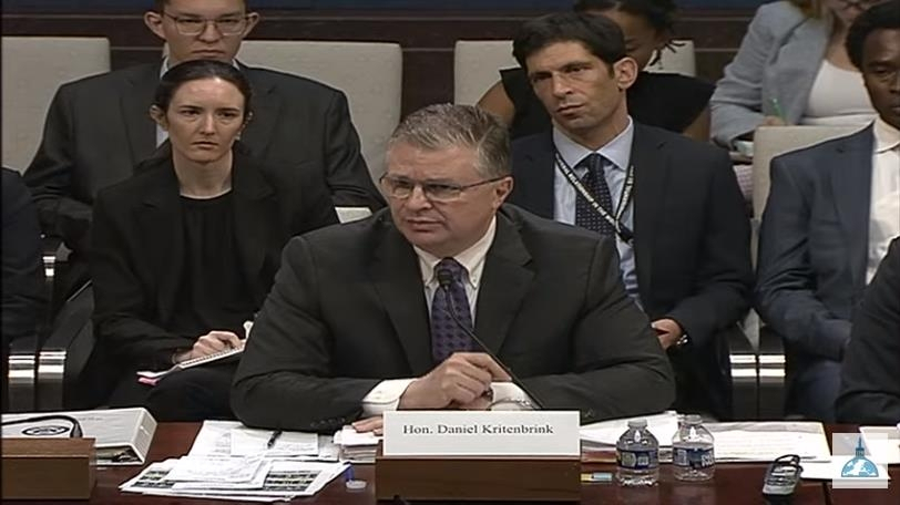 Assistant Secretary of State for East Asian and Pacific Affairs Daniel Kritenbrink during a hearing in Washington on Tuesday (Yonhap)