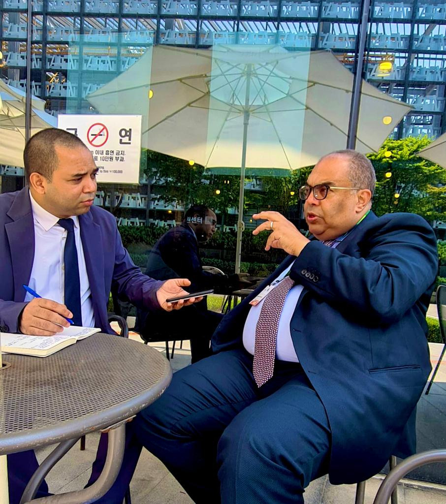 UN Special Envoy on Financing the 2030 Sustainable Development Agenda Mahmoud Mohieldin discussed Egypt's climate agenda in an interview with The Korea Herald at Songdo Convensia in Yeonsu-gu, Incheon. (Sanjay Kumar/The Korea Herald)