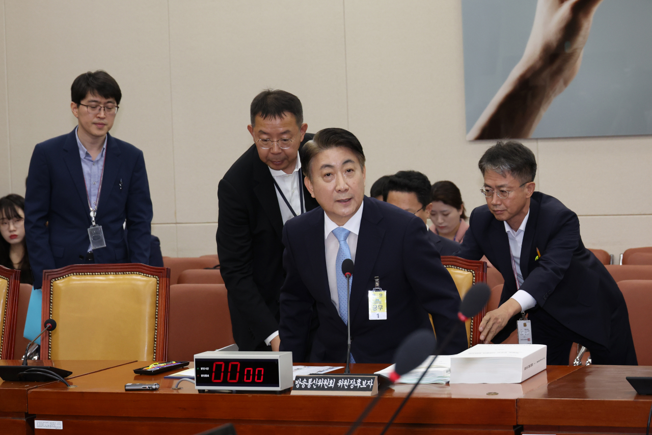 The National Assembly holds a confirmation hearing on the nominee for the new chief of the Korea Communications Commission, Lee Dong-kwan, on Friday. (Yonhap)