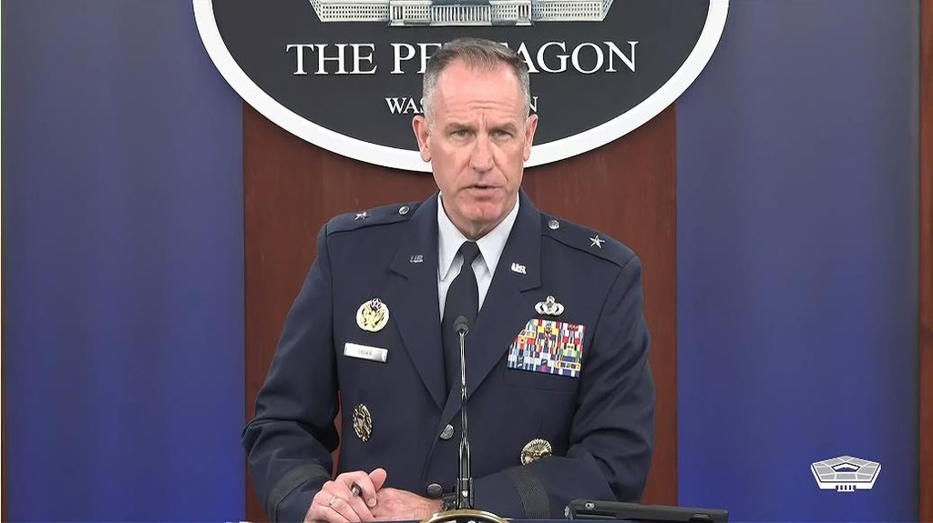 Pentagon Press Secretary Brig. Gen. Pat Ryder is seen answering questions Tuesday. (Pentagon)