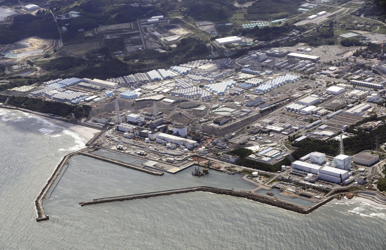 This aerial view shows the Fukushima Daiichi nuclear power plant in Fukushima, northern Japan. (AP-Yonhap)
