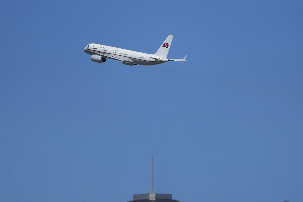 An Air Koryo commercial plane takes off from the Beijing Capital International Airport in Beijing, Tuesday. (AP-Yonhap)