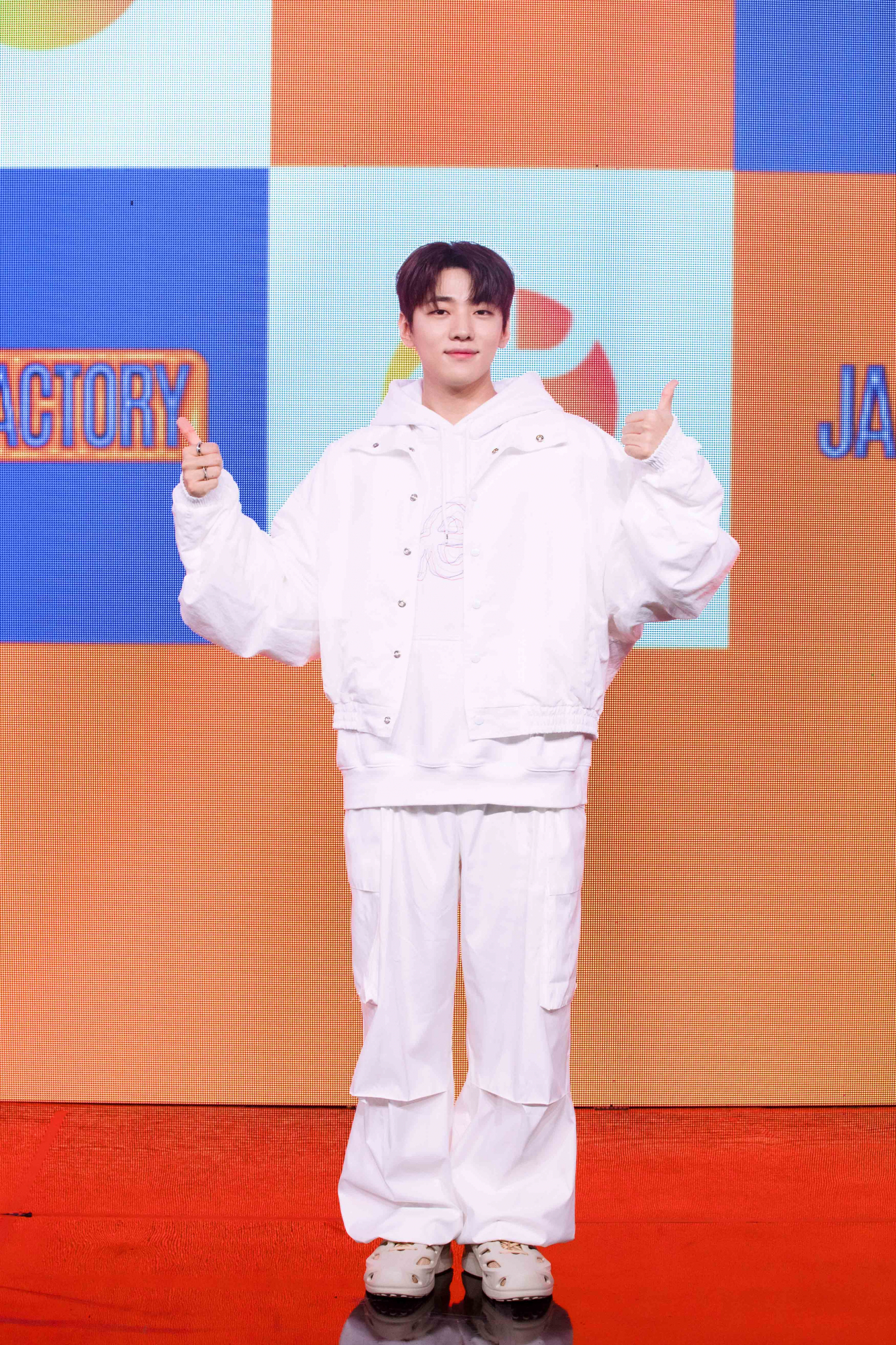 DKZ's Jaechan poses for picture at a press conference for his solo debut album, 