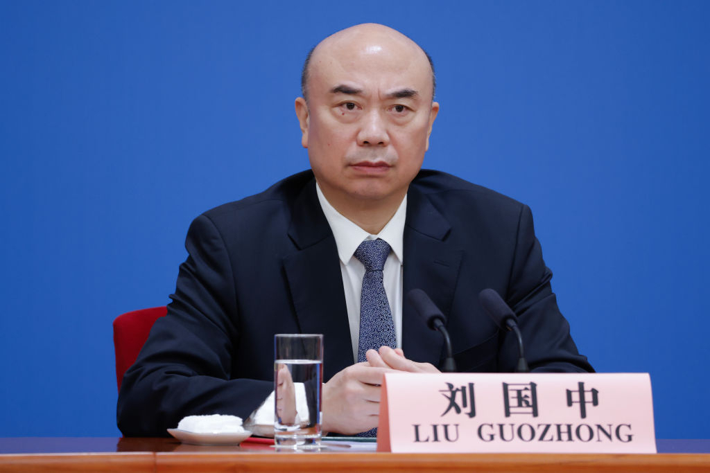 China's Vice Premier Liu Guozhong attends a press conference held at the Great Hall of the People on March 13 in Beijing, China. (Getty Images)