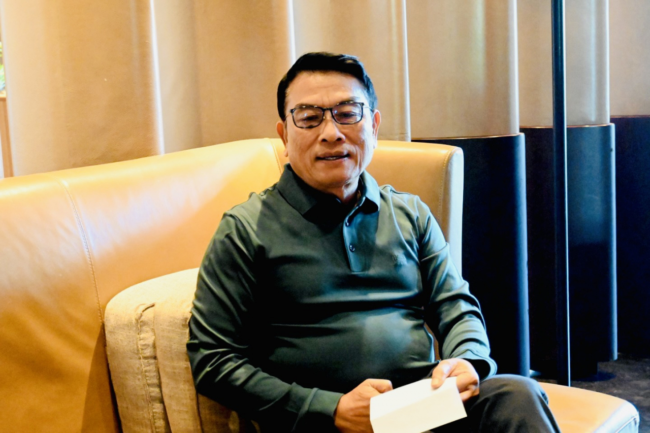 Moeldoko, Indonesia's Chief of Staff to the President speaks in an interview with The Korea Herald in Seoul on Thursday. (Sanjay Kumar/The Korea Herald)