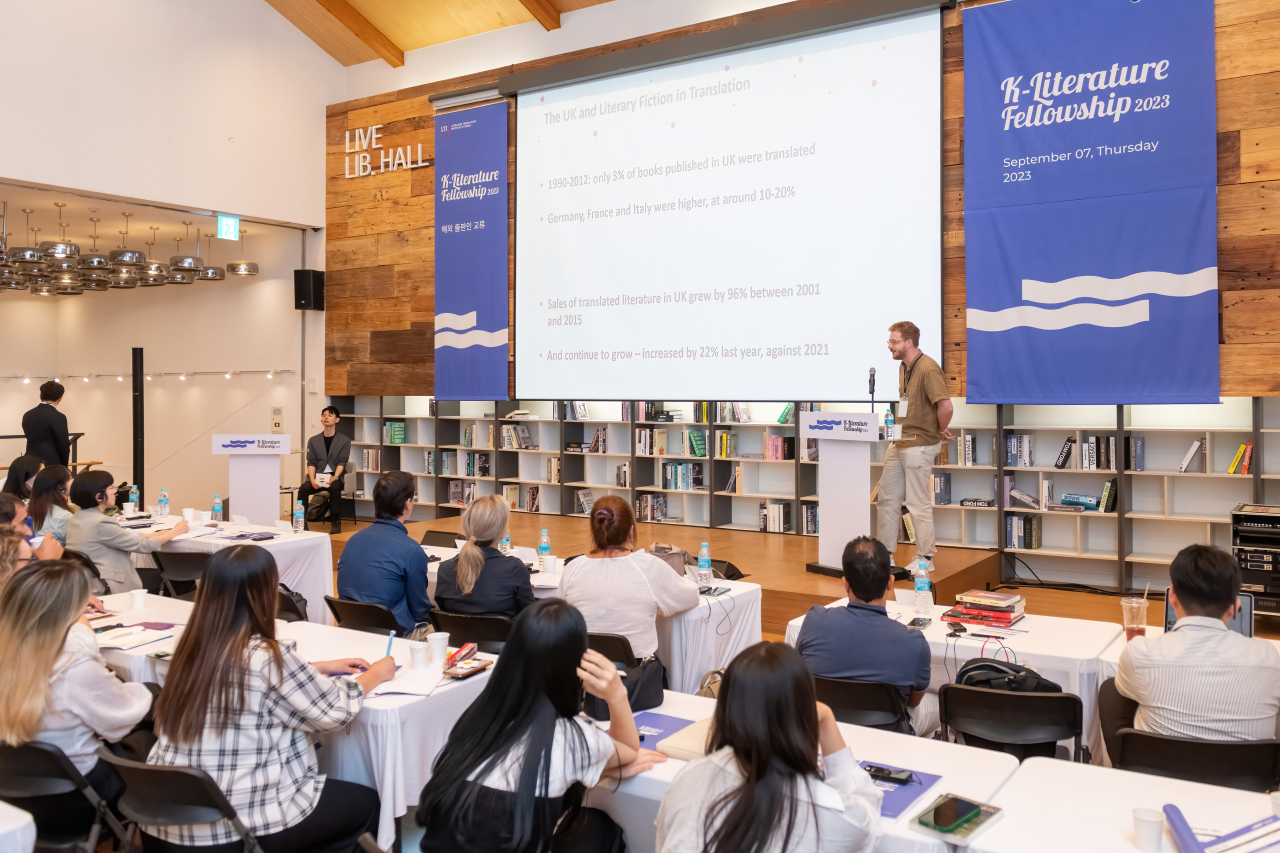 Publishers, literary agents and officials participate in the 2023 K-Literature Fellowship. (LTI Korea)