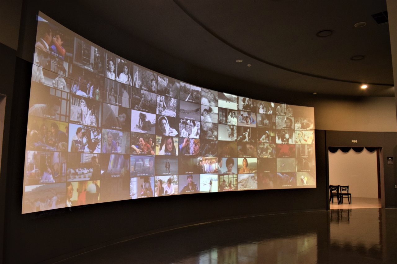 Over 70 films reflecting pivotal moments in Korean cinema history are presented on a large screen at the Korean Film Museum in Sangam-dong, Seoul (Kim Hae-yeon/ The Korea Herald)