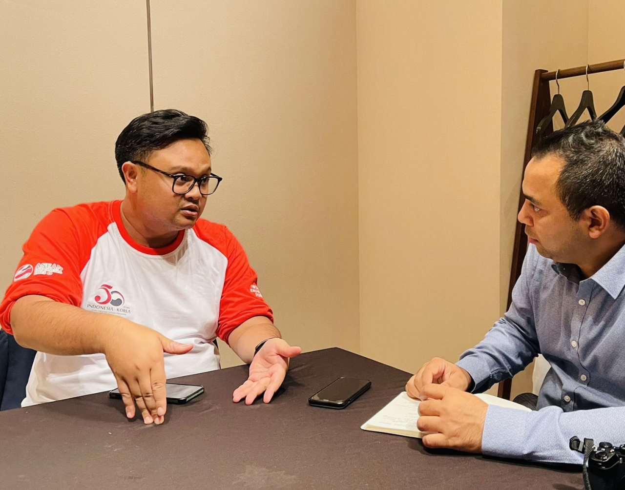 Dyota M. Marsudi, President, Director, and CEO of Bank Aladin Syariah speaks in an interview with Korea Herald at The Shilla Seoul in Jung-gu, Seoul. (Sanjay Kumar/The Korea Herald)
