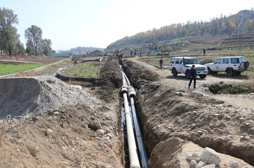 This undated file photo shows the organization's water supply project being carried out in North Korea. (International Committee of the Red Cross's website)