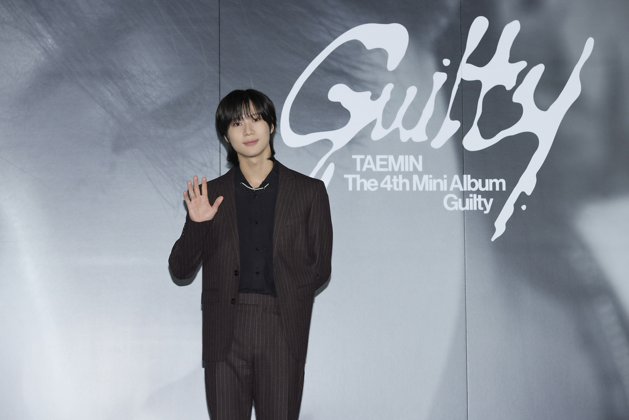 Taemin of SHINee introduces his 4th EP 'Guilty' during a press conference in Seoul on Mon. (SM Entertainment)