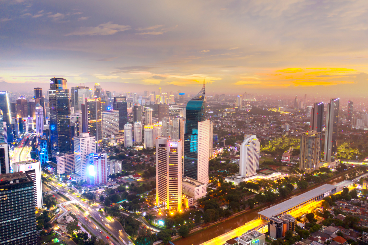 Night view of skyscrapers in Jakarta, Indonesia (123rf)