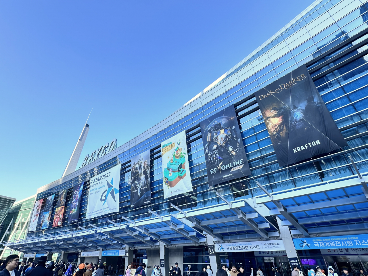 Busan Exhibition and Convention Center plays host to game enthusiasts on the opening day of G-Star 2023, Korea's premiere gaming expo, last Thursday. (Moon Joon Hyun / The Korea Herald)