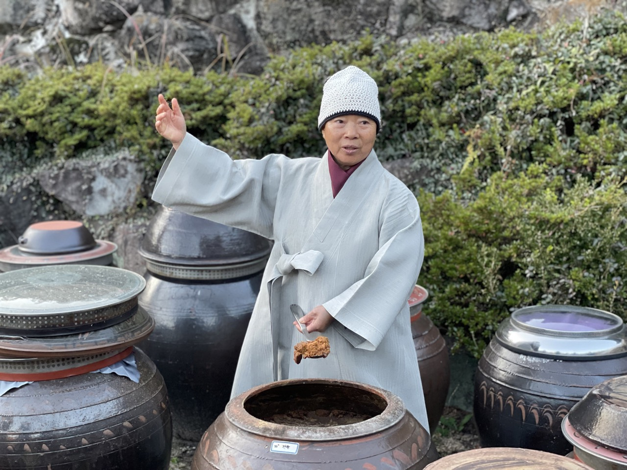 Ven. Jeong Kwan explains how she made fermented sauces in 