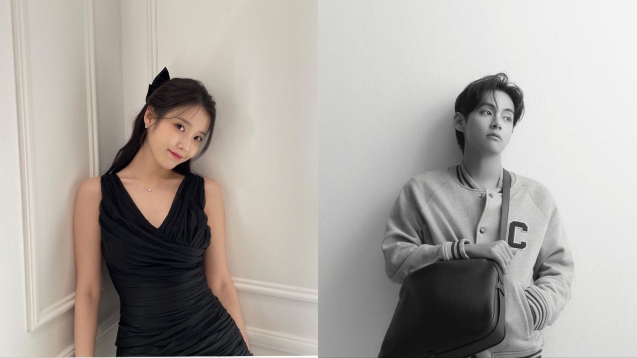 Singer-songwriter IU and BTS' V. (IU and V's Instagram)