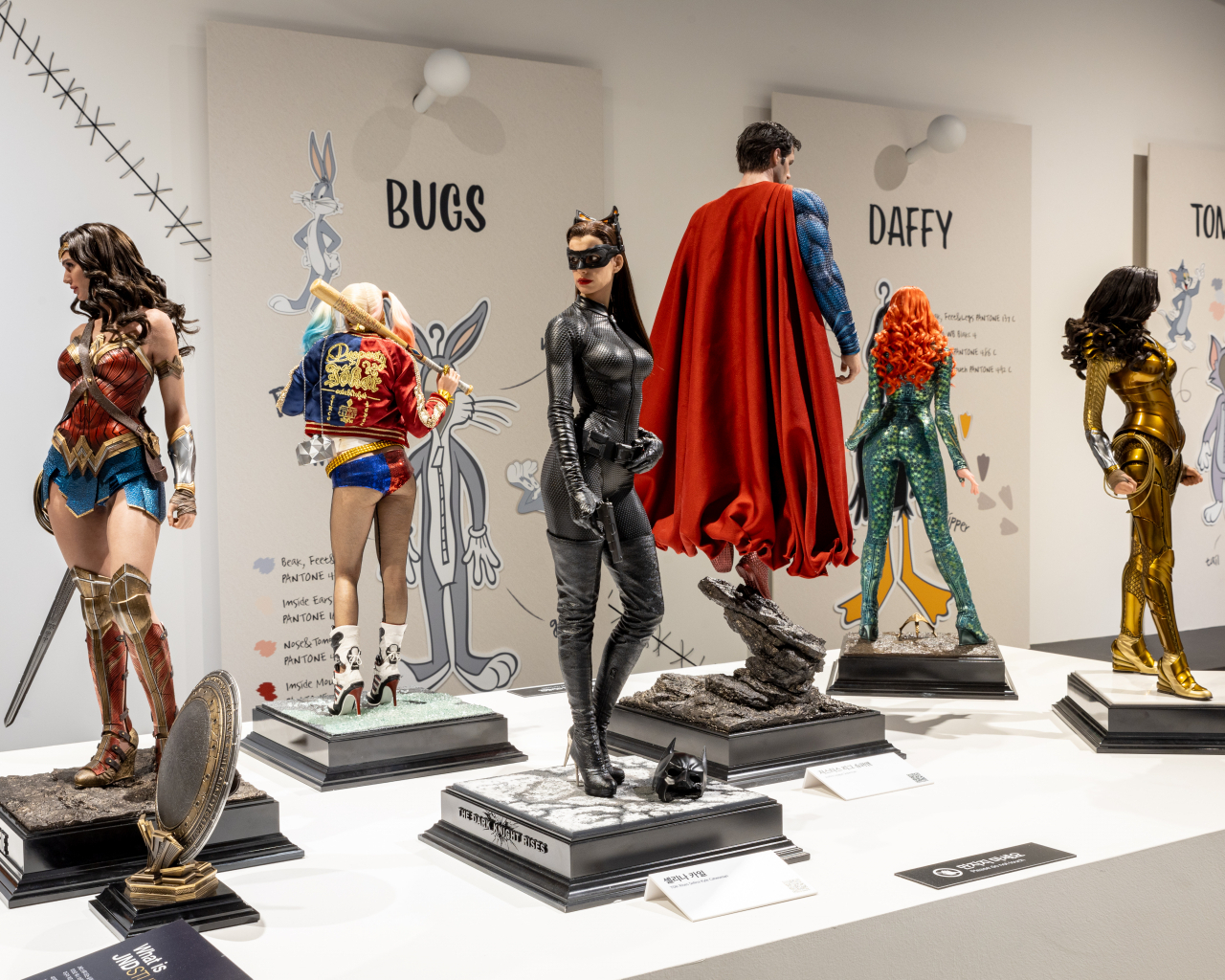Characters from Warner Brothers' hero films are on display at 