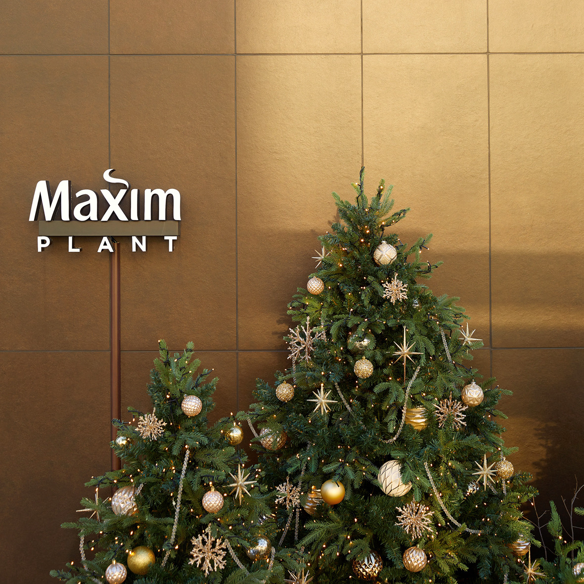 Dongsuh Foods' cultural center, Maxim Plant, is decorated with Christmas trees, in Hannam-dong, a neighborhood in central Seoul. (Dongsuh Foods)
