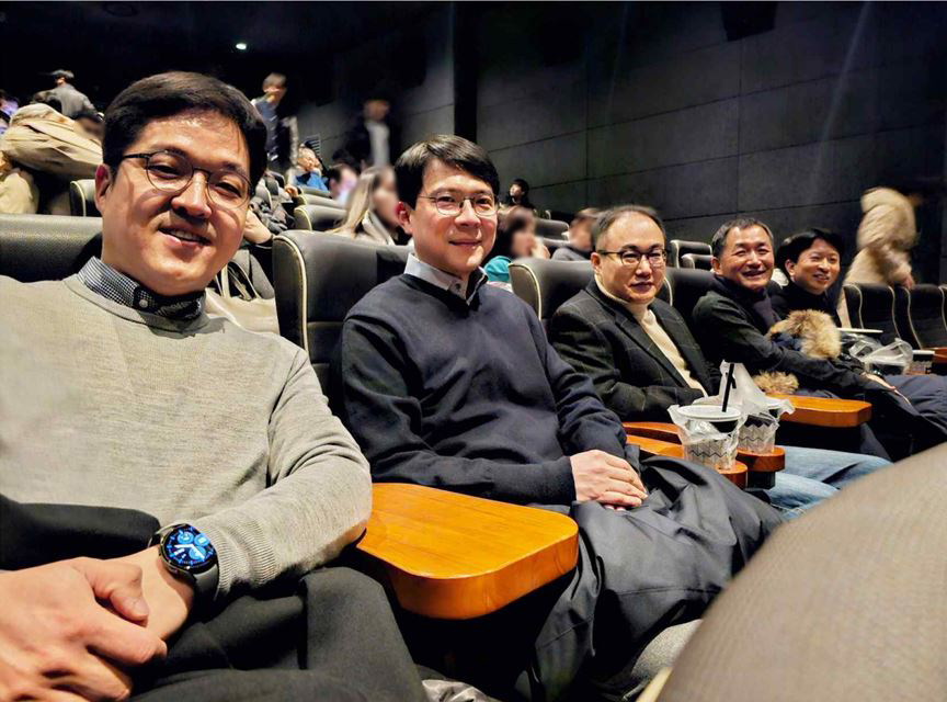 Prosecutor General Lee One-seok (third from left) is seen before a screening of 