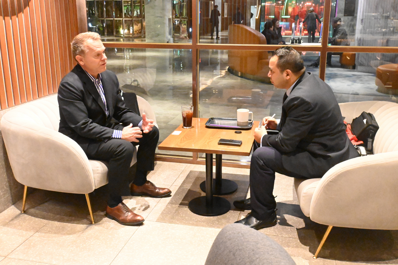 Ted Gover, an expert of US-Asian relations and foreign policy, and director of the Tribal Administration Program at Claremont Graduate University speaks in an interview with The Korea Herald at Mondrian Hotel in Yongsan-gu, Seoul. (Sanjay Kumar/ The Korea Herald)