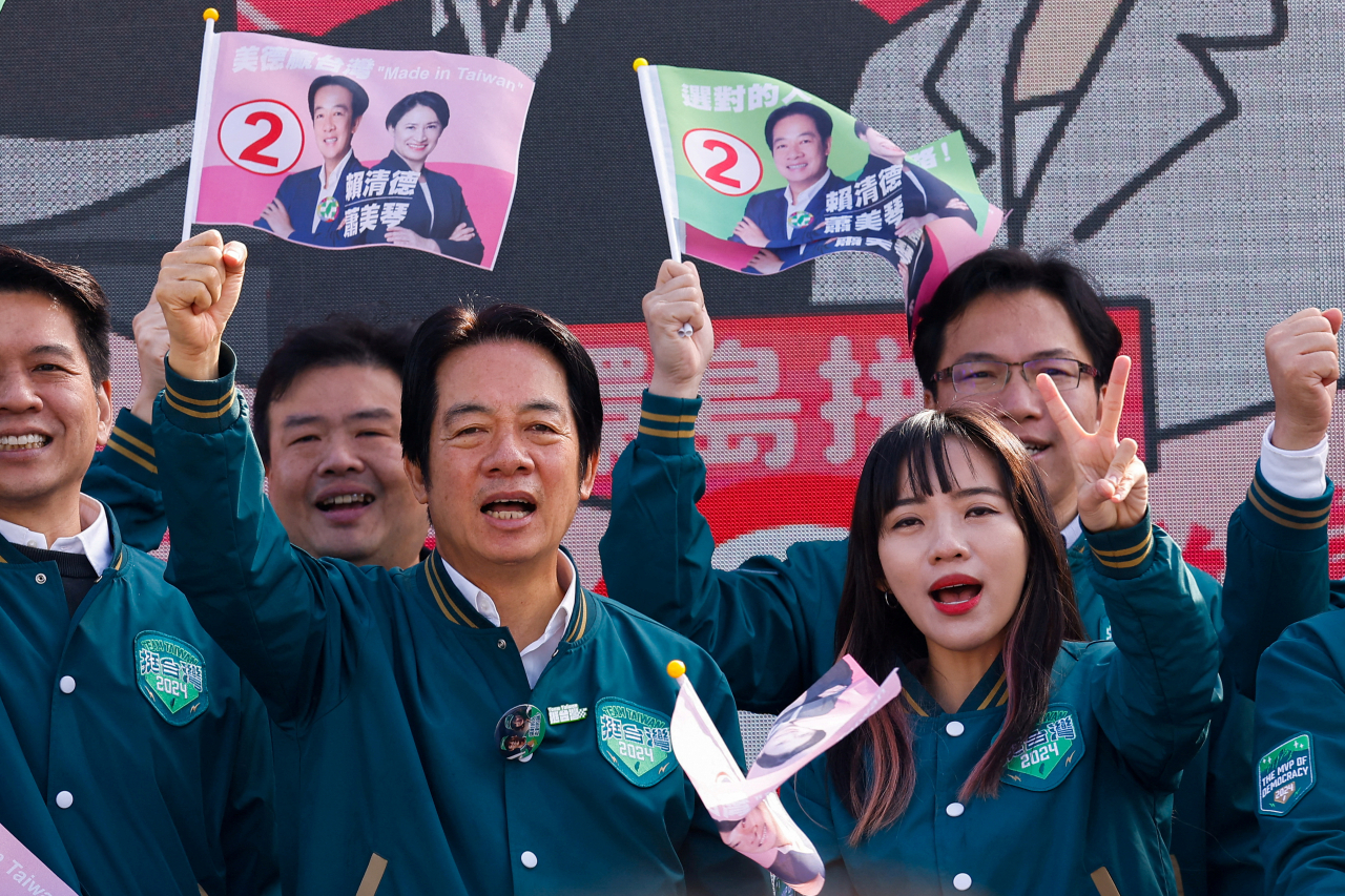 Lai Ching-te, Taiwan's vice president and the ruling Democratic Progressive Party's presidential candidate, gestures during an election campaign event in Kaohsiung, Taiwan, Dec. 22. (Reuters)