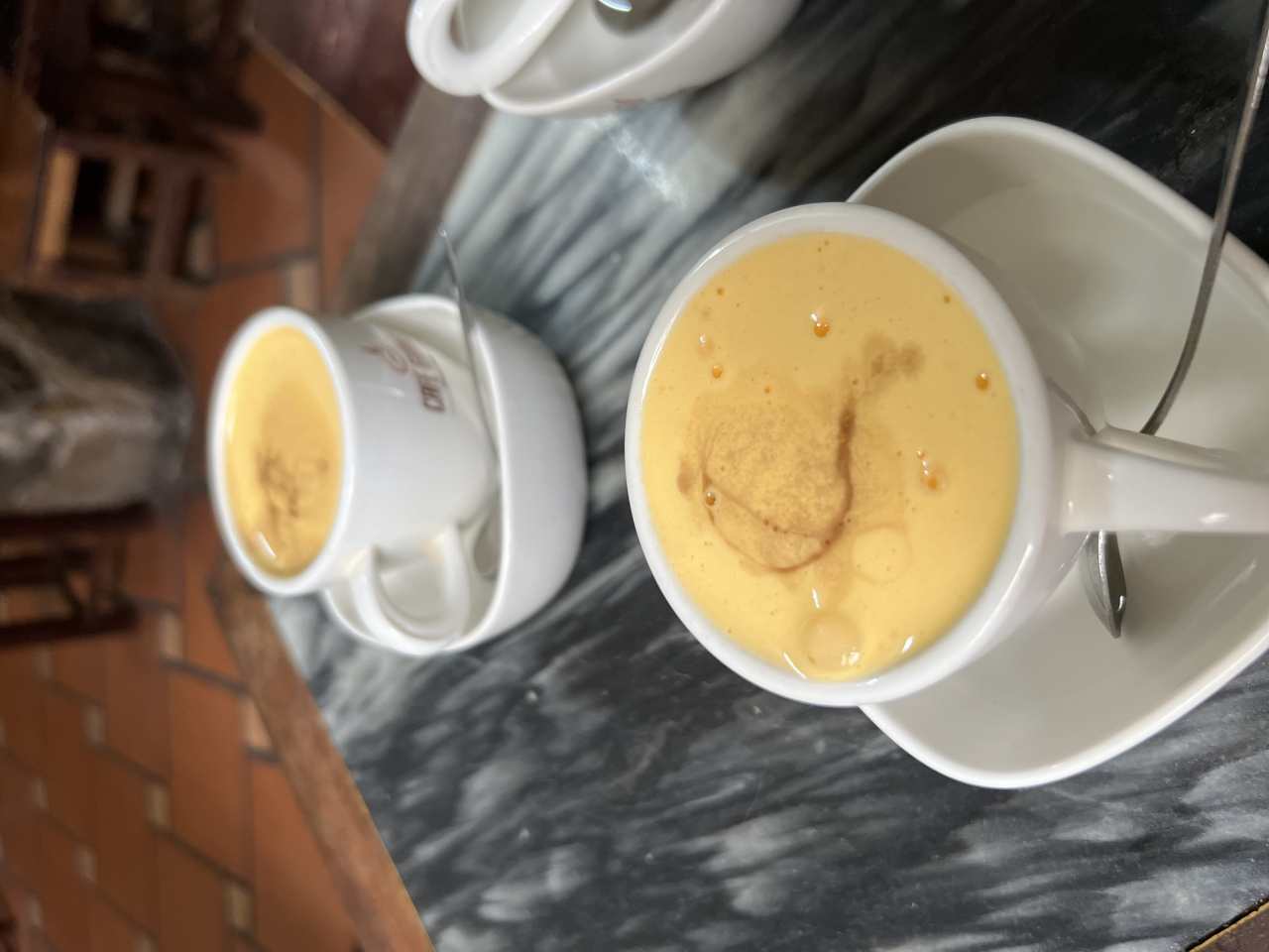 Egg coffee at Cafe Giang in Hanoi (Park Jun-hee/The Korea Herald)