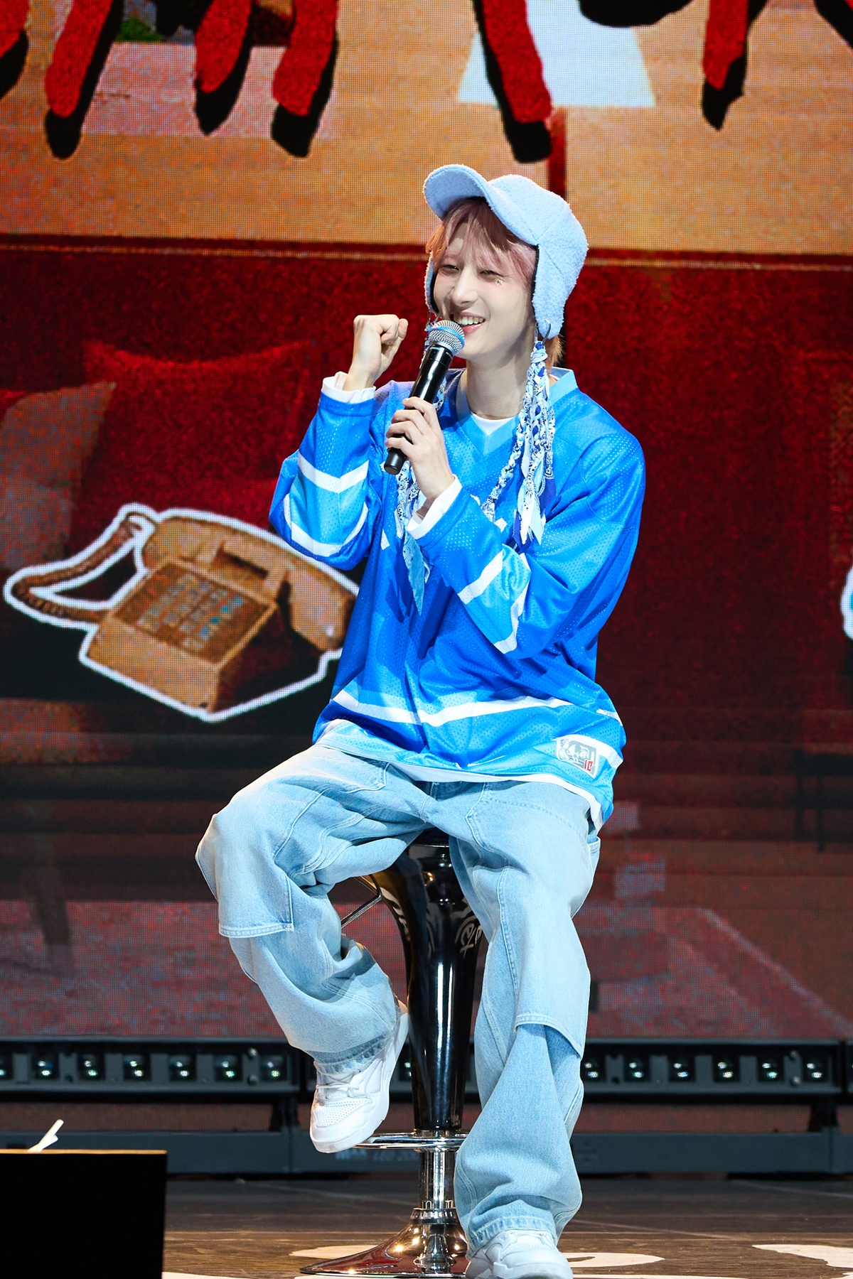 Hui holds a press conference in Seoul on Tuesday to introduce his 1st EP, 
